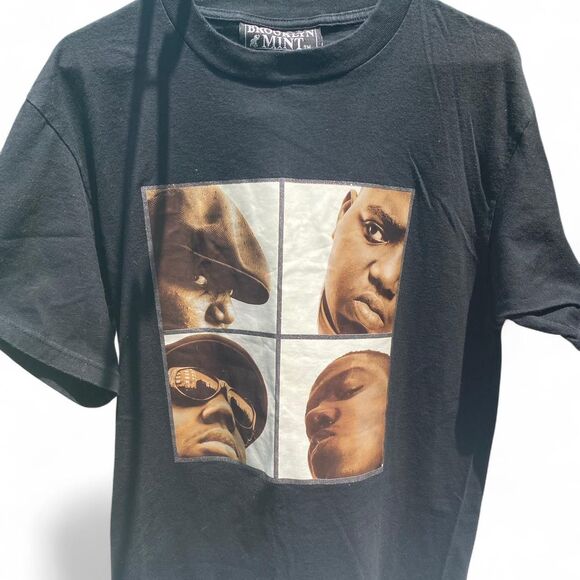 Vintage 2005 Brooklyn Mint Notorious B.I.G. 4 Panel Headshot Hip Hop T-Shirt - Picture 1 of 3